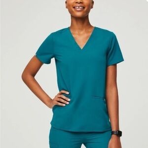 Figs Catarina Scrub Top in Pacific Blue
